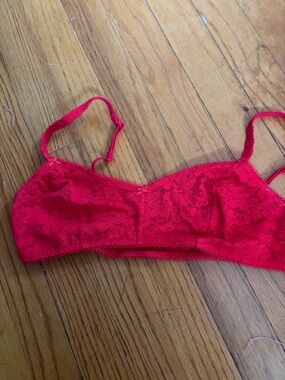 Red Lace Bralette - Women's Intimates